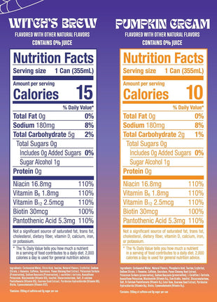 Alani Nu VARIETY PACK - WITCH'S BREW & PUMPKIN CREAM Sugar Free, Low Calorie Energy Drinks, 200mg Caffeine, Antioxidants, Biotin B Vitamins, Zero Sugar, 15 Calories or Less, 12 Fl Oz Cans (12 Pack)