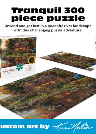 Buffalo Games - Peace Like A River - 300 Large Piece Puzzle for Adults | Art by Kim Norlien, Made in USA, Easy-Grip Pieces, Recycled Board , Size: 21 x 15 in, Include Poster, Frameable Art, Giftable