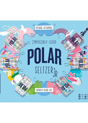 Polar Seltzer Jr Variety Pack, 7.5 fl oz Cans, Pack of 24 Six Flavors, Mini Cans, No Sugar, No Sweeteners