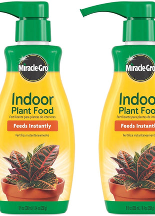 Miracle-Gro Indoor Plant Food, Liquid Plant Food for Houseplants, Snake Plants, Peace Lilies, Flowers, Vegetables, Herbs and More, 8 oz., 2-Pack