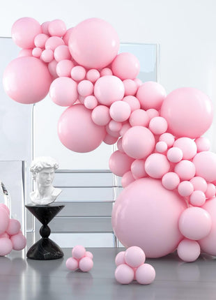 PartyWoo Light Pink Balloons 100 pcs Different Sizes of 36 18 12 10 5 Inch Pastel Baby Pale Pink Balloon Arch Kit Garland for Baby Shower Valentine's Day Princess Birthday Party Decorations Pink Y48