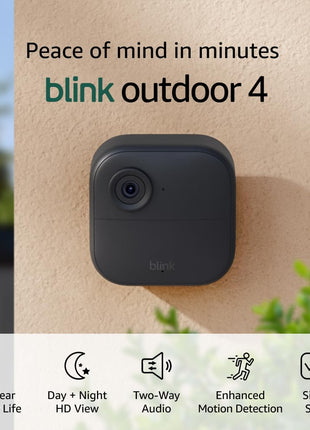 Blink Outdoor 4 – Wireless smart security camera, two-year battery, 1080p HD day and infrared night live view, two-way talk – 5 camera system