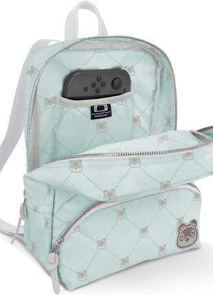 Controller Gear Animal Crossing - Small Backpack Mini Bookbag Travel Bag for Console & Accessories - Tom Nook Quilted