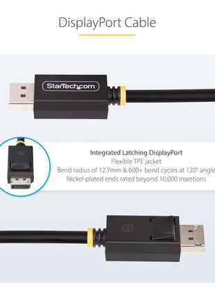 StarTech.com 3ft DisplayPort 2.1 Cable, VESA Certified DP80 DisplayPort Cable w/UHBR20/HDR/DSC 1.2a/HDCP 2.2, 16K/8K 60Hz