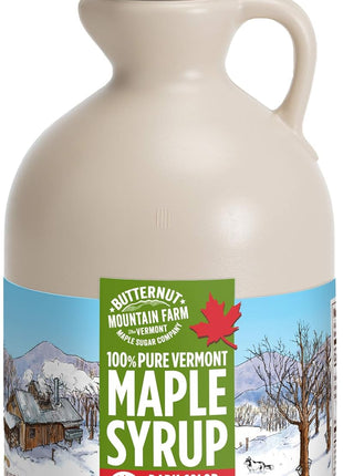 Butternut Mountain Farm Pure Vermont Maple Syrup, Grade A, Dark Color, Robust Taste, All Natural, Easy Pour, 32 Fl Oz, 1 Qt (Prev Grade B)