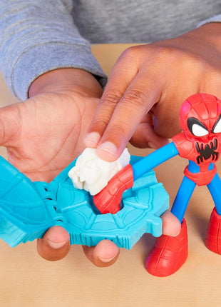 Play-Doh Marvel Spider-Man Launch & Slice Battle Playset with 2 Bendy Action Figures and 7 Accessories, Imagination Toys for Boys & Girls 4 Years & Up