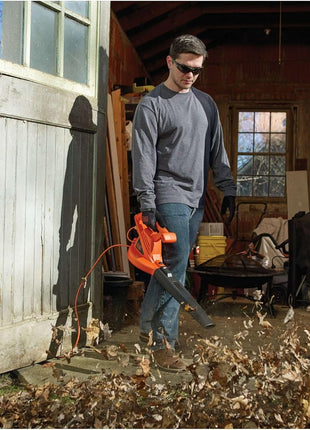BLACK+DECKER Electric Leaf Blower, Handheld Blowers for Lawn Care, Lightweight, 180 MPH 180 CFM, 7-Amp, Corded (LB700)