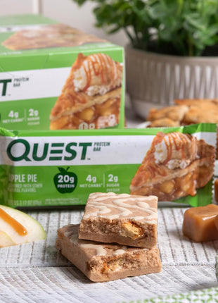 Quest Nutrition Apple Pie Protein Bar, 20g Protein, 4g Net Carbs, 2g Sugar, Gluten Free, Keto Friendly, 12 Count