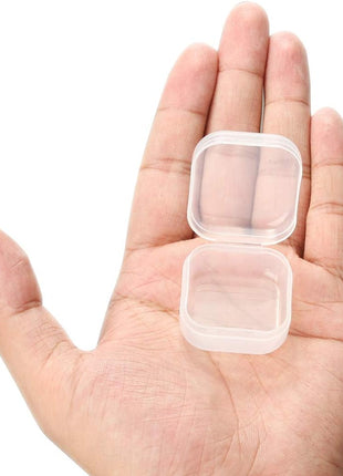 40-Pack Clear Square Plastic Storage Containers with Lids | Mini size 1.37 x 1.37 x 0.7 inches, empty, ideal for earplugs, pills, jewelry, hardware, and small craft items