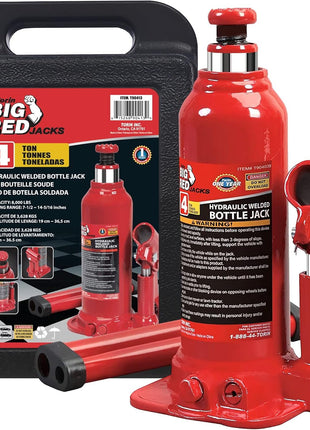 Torin T90413 Big Red Hydraulic Bottle Jack with Carrying Case, 4 Ton (8,000 lb) Capacity