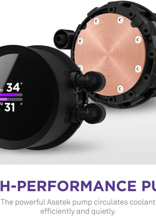 NZXT Kraken 280-280mm AIO Liquid CPU Cooler, LCD - Black | 280mm AIO with a customizable 1.54-inch square LCD. Monitor temps or show custom art, all controlled through CAM.