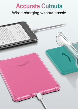 MoKo Case for All-New 7 inch Kindle Paperwhite (12th Generation-2024) and Kindle Colorsoft Signature Edition 2024, Ultra Thin Clear Flexible Transparent TPU Skin Bumper Back Cover Shell, Clear