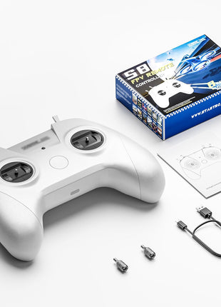 STARDRONE S8 FPV Flight Simulator Controller -Anti-Slip PU Handle, 8 Channel Metal Joystick, Ergonomic Design for DRL/Uncrashed/Liftoff/DCL Beginner Pilots (Mode 2, White)