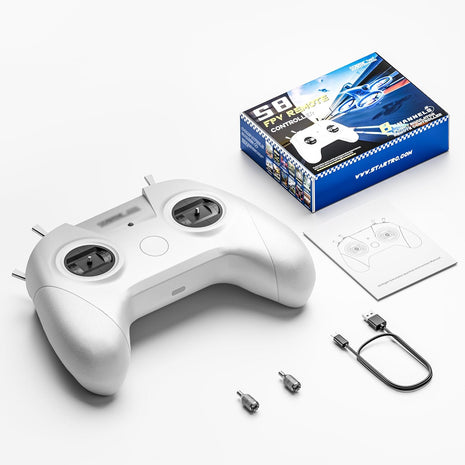 STARDRONE S8 FPV Flight Simulator Controller -Anti-Slip PU Handle, 8 Channel Metal Joystick, Ergonomic Design for DRL/Uncrashed/Liftoff/DCL Beginner Pilots (Mode 2, White)