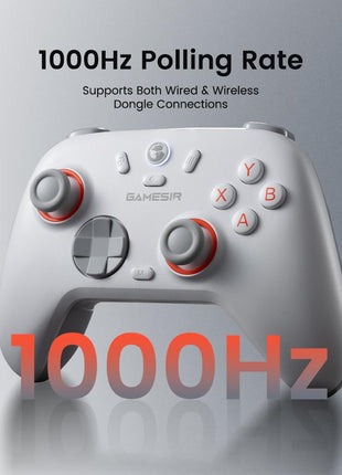GameSir Nova Lite 2 Wireless PC Controller with Hall Effect Joysticks & Triggers, 2.4G & Wired 1000Hz Polling Rate, Remappable Buttons - Compatible with PC/Switch/Steam/Android (White)