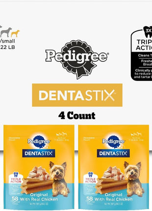 Pedigree Dentastix Dental Chews for Dogs, Small and Toy Breed Dog Treats, Fresh Flavor, 1.54 lb. Bag (102 Treats Total)