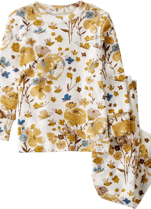 little planet by carter's Baby 2-Piece Pajamas Made with Organic Cotton, Blue Safari Animals, 3T