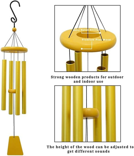NATURE ́S MELODY Wind Chime, Yellow, ca. 60 cm
