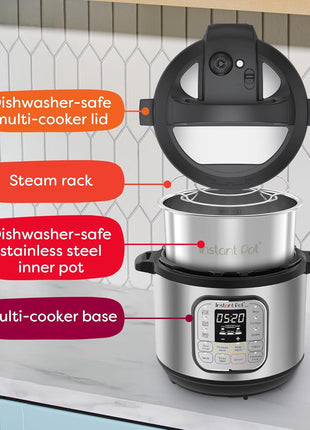 Instant Pot Duo 7-in-1 Mini Electric Pressure Cooker, Slow Rice Cooker, Steamer, Sauté, Yogurt Maker, Warmer & Sterilizer, Includes Free App with over 1900 Recipes, Stainless Steel, 3 Quart