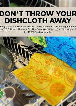 Wettex The Original Swedish Dishcloth for Kitchen 10 Pack | Reusable Paper Towels, Super Absorbent Sponge Cloths, Washable Dish Cloths, Biodegradable, Made in Sweden, Assorted Colors