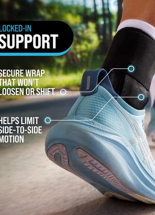 Z ATHLETICS Ankle Brace for Women & Men - Lace Up Adjustable Support with Side Stabilizers for Sprained Ankle, Achilles Tendonitis Relief | Basketball, Volleyball, Running & Sports Recovery - Black, Medium