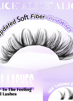 ALICE Lash Clusters Wispy Eyelash Clusters 10-18mm 168pcs Cluster Eyelash Extensions Natural Volume Lash Extensions DIY Individual Lashes with Soft Thin Band