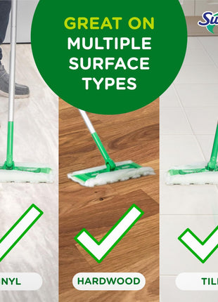 Swiffer Sweeper 2-in-1 Mops for Floor Cleaning, Dry and Wet Multi Surface Floor Cleaner, Sweeping and Mopping Starter Kit, Includes 1 Mop + 19 Refills, 20 Piece Set
