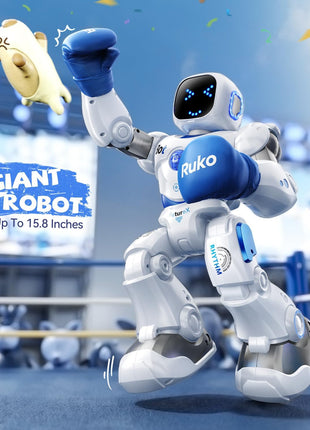 Ruko 1088 Smart Robot Toy for Kids, Large Programmable Interactive Gift | Support Remote Control & App Control & Voice Command, Birthday Gift for Boys & Girls Ages 4 5 6 7 8 9, Blue