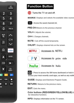Universal Remote Control for All Samsung TV Remote Compatible All Samsung LCD LED HDTV 3D Smart TVs Models
