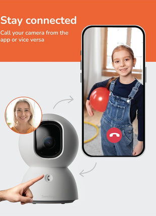 SensForge 2.5K Indoor Pan-Tilt Security Camera, 360° Dual-Band 2.4/5GB Wi-Fi Camera for Home, Free AI Human & Pet Detection, 64GB SD Card Included, Two-Way Talk, No Subscription Required(1, White)
