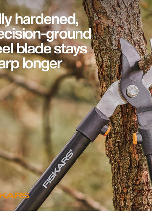 Fiskars 28 inch Loppers for Tree Trimming, Heavy Duty, Rust-Resistant Sharp Bypass Steel Blade Loppers, Branch Cutter up to 1.5 inch Diameter Cut Capacity, Shock-Absorbing Handle, Garden Tools