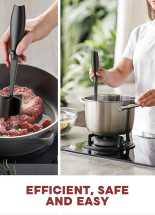 PGYARD Meat Chopper Hamburger Grinder, Kitchen Smasher for Ground Beef | Heat Resistant, 5 Nylon Blade, Burger Grinder Potato Mix Tool, Meat & Poultry Tenderizers, Dishwasher Safe, Black