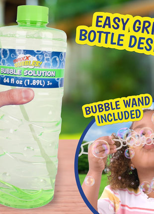 Sunny Days Entertainment Bubble Solution 64 oz - Non-Toxic - 3+ Years | Includes Wand, Easy Grip Bottle, For Machines And Wands, 11 in Tall, 4.2 lb, Ages 36 Months Up, Holiday Theme
