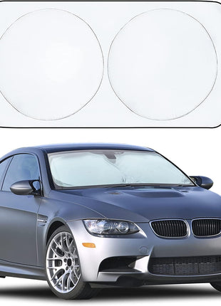 EcoNour Car Windshield Sunshade | Blocks 99% Heat & Keeps Interior Cool | Universal Fits Cars, SUVs, Trucks | Automotive Sun Screen, Visor & Car Accessories for Summer | Medium (64x32 Inches)