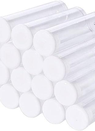 Craftdady 100Pcs Transparent Clear Plastic Small Empty Storage Tubes Bead Container Set Test Bottles Organizers Boxes with Lid 2.16x0.59 (55x15mm)