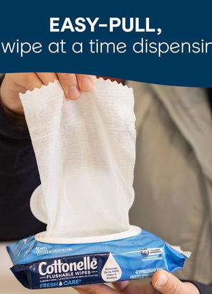 Cottonelle Fresh Care Flushable Wet Wipes, Adult Wet Wipes, 1 Refill Pack, 168 Wipes Per Pack, Packaging May Vary