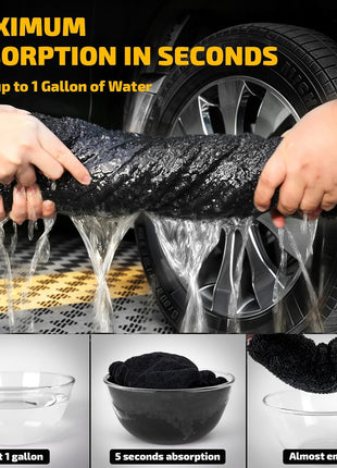 2-Pack 1200 GSM Car Drying Towels – Microfiber Towels for Cars (36 inch x 24 inch), Ultra-Absorbent, Streak-Free, Scratch-Free, No Water Spots, Double-Twist Pile & Edgeless Design