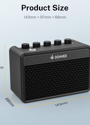 Donner Mini Guitar Amp Small Electric Amplifier 5W Portable, Practice Guitar Combo Amp DA-10