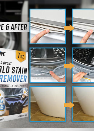 ACTIVE Mold Stain Remover Gel Cleaner Heavy Duty Stain Cleaner for Front Loader Washing Machine Seal, Bathroom Grout, Shower, Caulk   Front Load Washer Cleaning Solution   7 Fl Oz