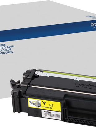Brother Genuine High Yield Toner Cartridge, TN810XLY, Replacement Yellow Toner, Page Yield Up to 9,000 Pages