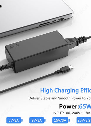 65W USB C Charger for Lenovo ThinkPad X1 T14 E14,Yoga,Chromebook | Fits X1 Carbon Gen 6-13, X1 Yoga, T14s T15 T16, E15 E16, L13 L14 L15, X13, Yoga 7i 9i ,Chromebook 100e 300e 500e,USB-C PD