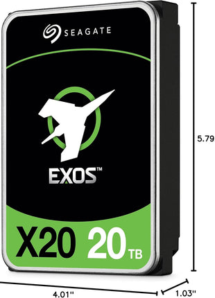 Seagate Exos X20 20TB Internal Hard Drive - 3.5 Inch Hyperscale SATA 6Gb/s HDD, 7200 RPM, 2.5M MTBF, 512e and 4Kn FastFormat, Low Latency with Enhanced Caching (ST20000NM007D)