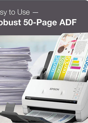 Epson DS-530 II Color Duplex Document Scanner 35 ppm/70 ipm High Speed | 50-Sheet Auto Document Feeder for PC and Mac Desktop Office Business Card Receipt Paper Scanning