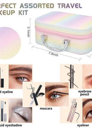 Pomcral All In On Makeup Kit Makeup Set For Teens, Women, Girl and Beginners Includes Eyeshadow Concealer Palette Lip Gloss Set Lipstick Eye Pencil Makeup Brushes