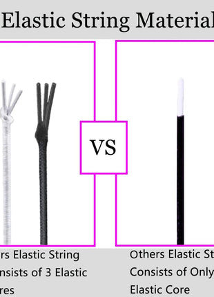 Elastic String for Bracelets, 2 Rolls 1 mm Sturdy Stretchy Elastic Cord for Jewelry Making, Necklaces, Beading Black and White