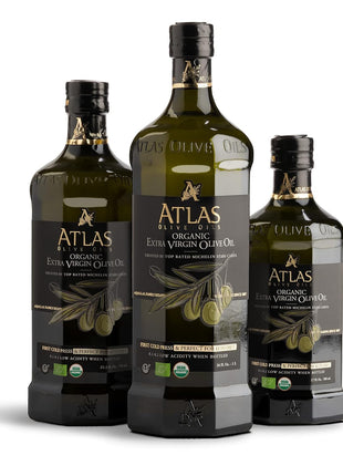 Atlas 1 LT Cold Press Extra Virgin Olive Oil with Polyphenol Rich from Morocco | Newly Harvested Unprocessed from One Single Family Farm | Moroccan Organic EVOO Trusted by Award-Winning Chefs