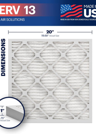 BNX TruFilter 20x20x1 MERV 13 (4-Pack) AC Furnace Air Filter - MADE IN USA - Electrostatic Pleated Air Conditioner HVAC AC Furnace Filters - Removes Pollen, Mold, Bacteria, Smoke