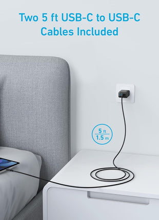 Anker iPhone 16 Charger, 2-Pack 20W Fast USB C Charger Block, for iPhone 16/16 Pro Max/15 Series/iPad Pro and More (Black, 2 Pack & 2 Cable)