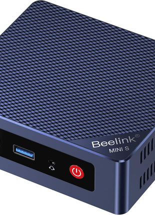 Beelink Mini PC,Mini S12 N95 Intel Alder Lake-N95 (up to 3.4GHz),12GB LPDDR5 512GB SATA3 SSD Mini Desktop Computer, Support 4K@60Hz Dual HDMI Display, 2.5G LAN/USB3.2/Low-Power Home/Office Micro PC