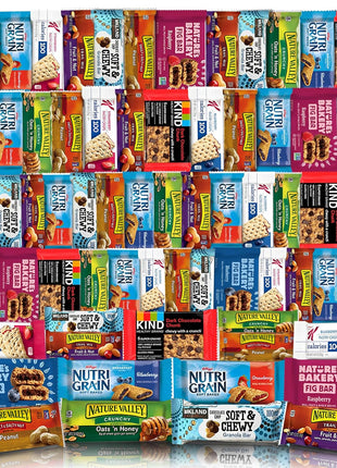 Veratify Healthy Mixed Snack Box (66 Count) Snacks Gift Basket Granola Bars Bulk Variety Grab and Go Men Women Adults Office Work Travel Employee Appreciation School College